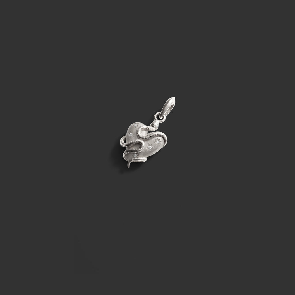 Diamond Serpent Heart Pendant