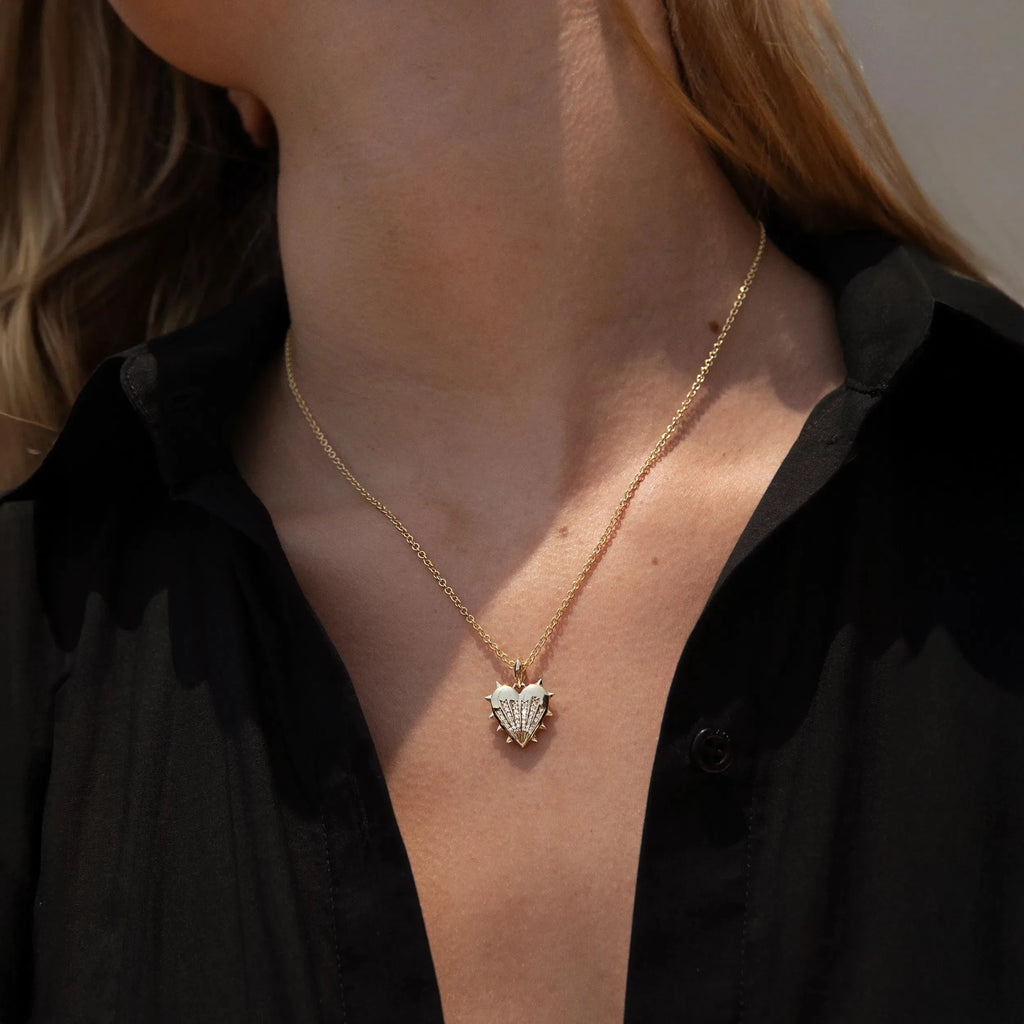 Diamond Spiked Heart Necklace