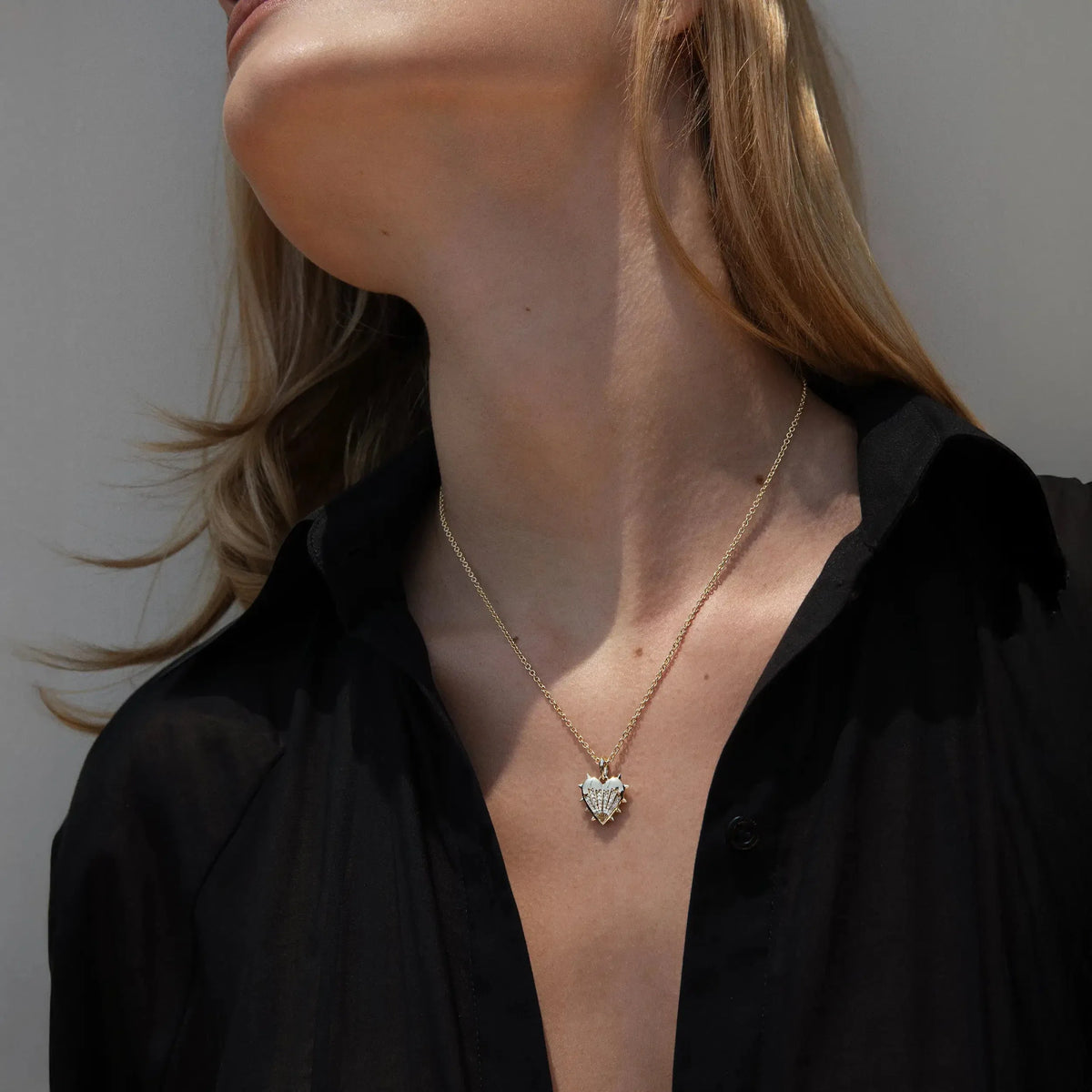 Diamond Spiked Heart Necklace