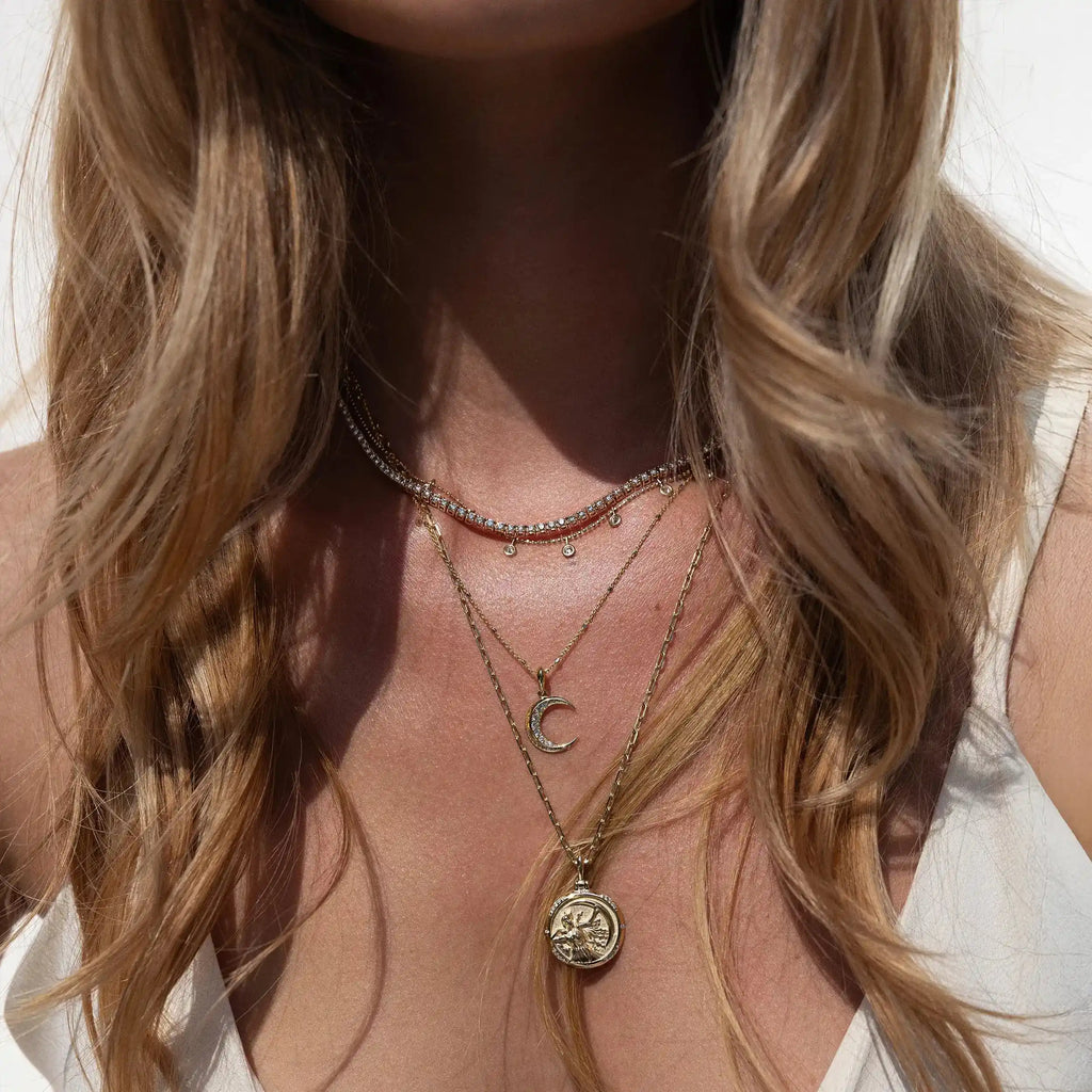 Diamond Twisted Moon Amulet