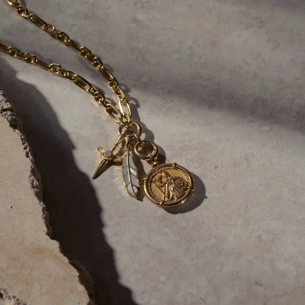 Mother of Pearl Feather Amulet