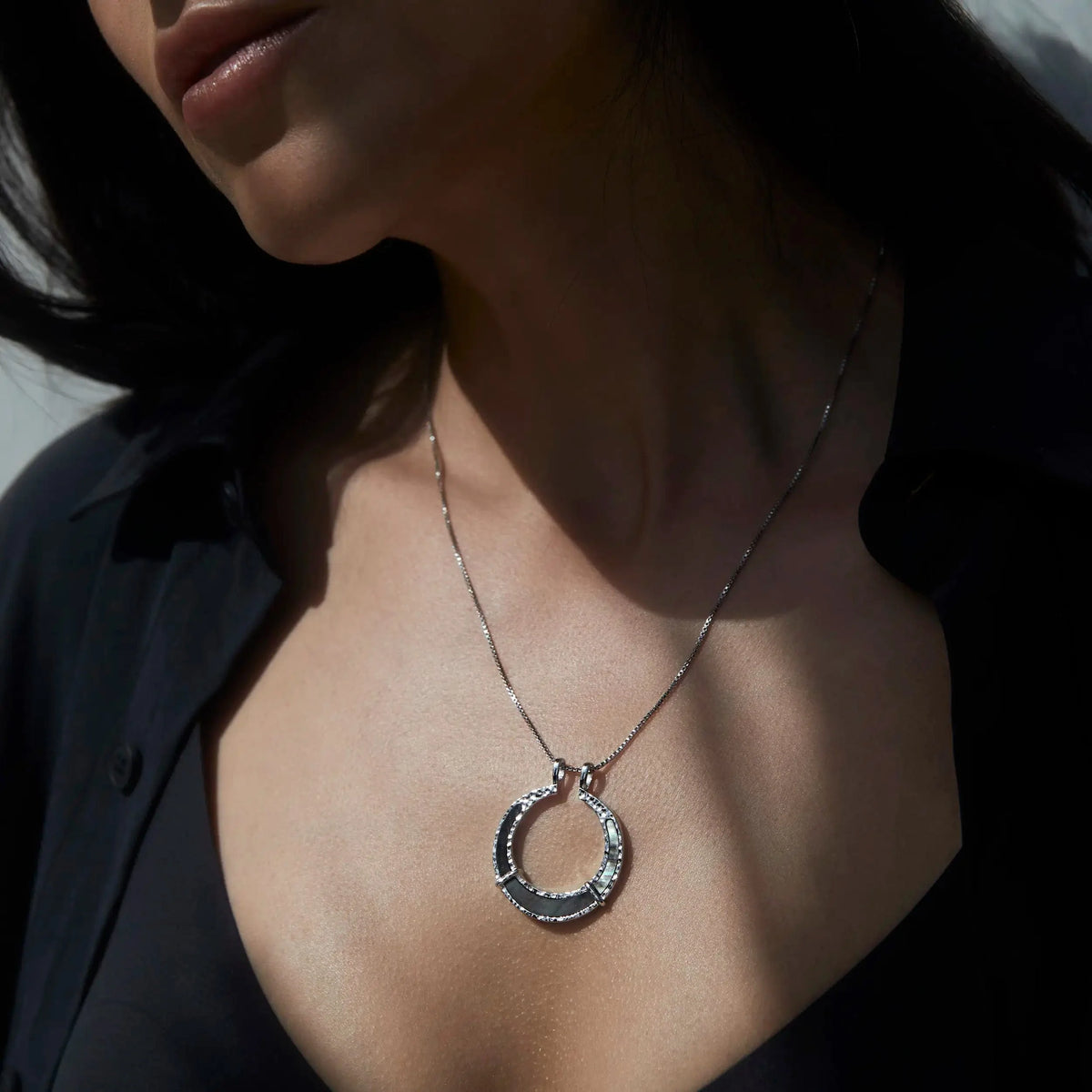 Black Mother of Pearl Goddess Halo