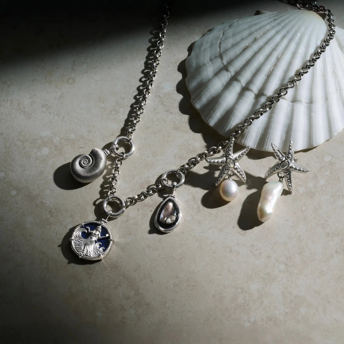 Long Triple Charm Collector Necklace