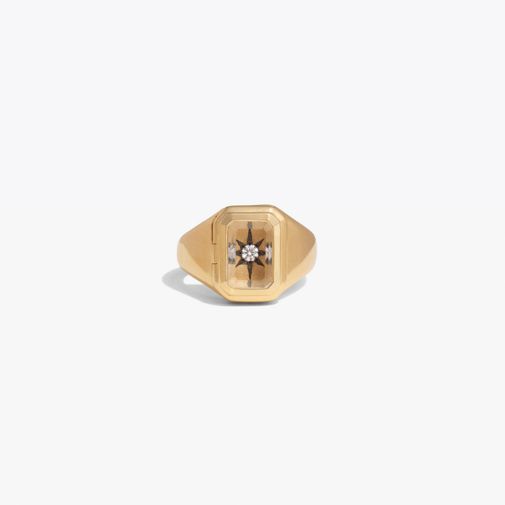 Crystal Photo Locket Ring
