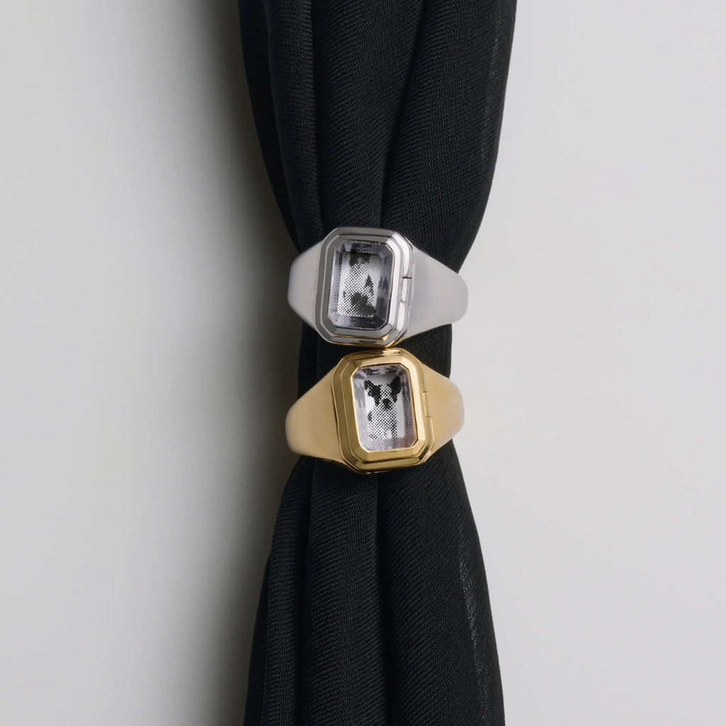 Crystal Photo Locket Ring