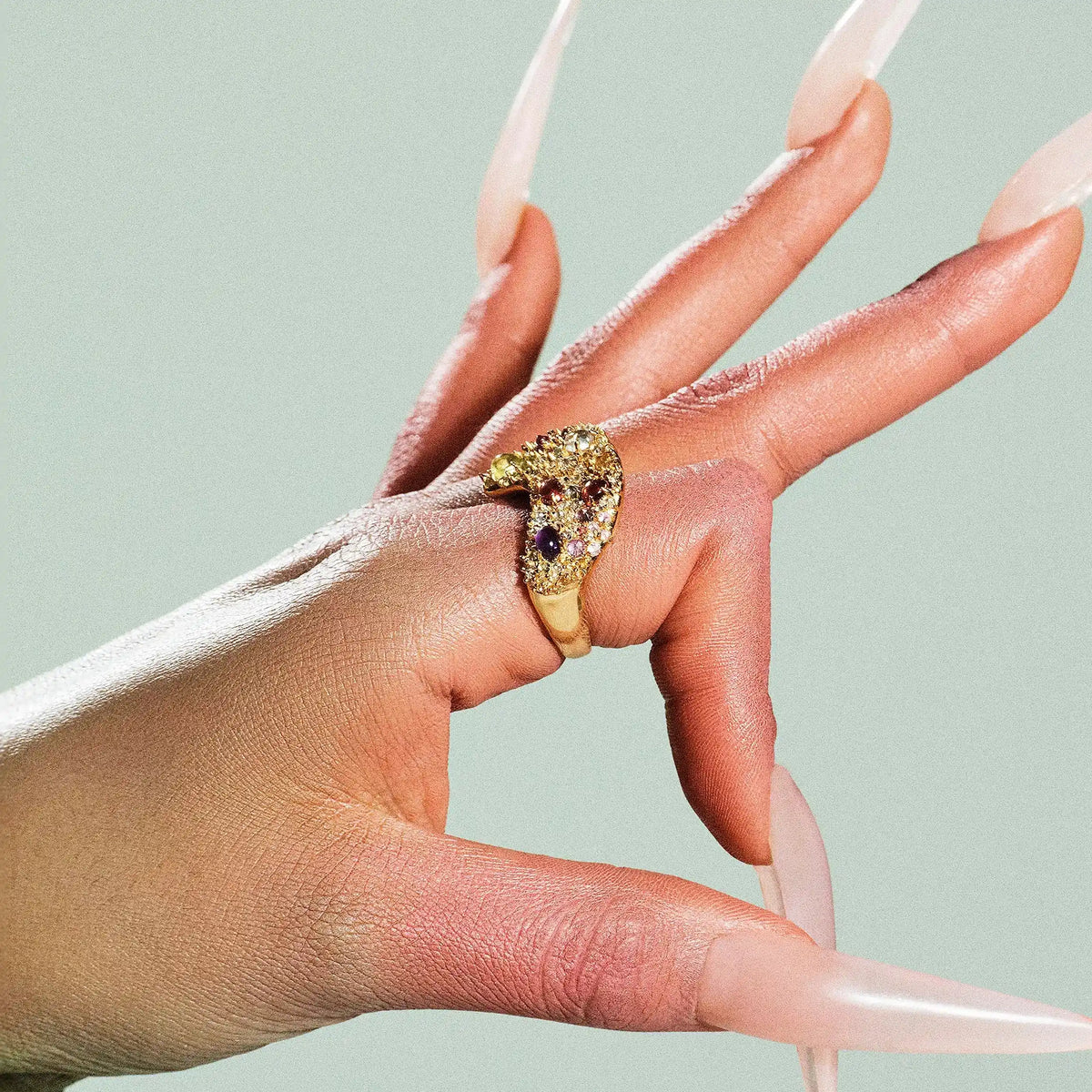 Encrusted Wavy Ring