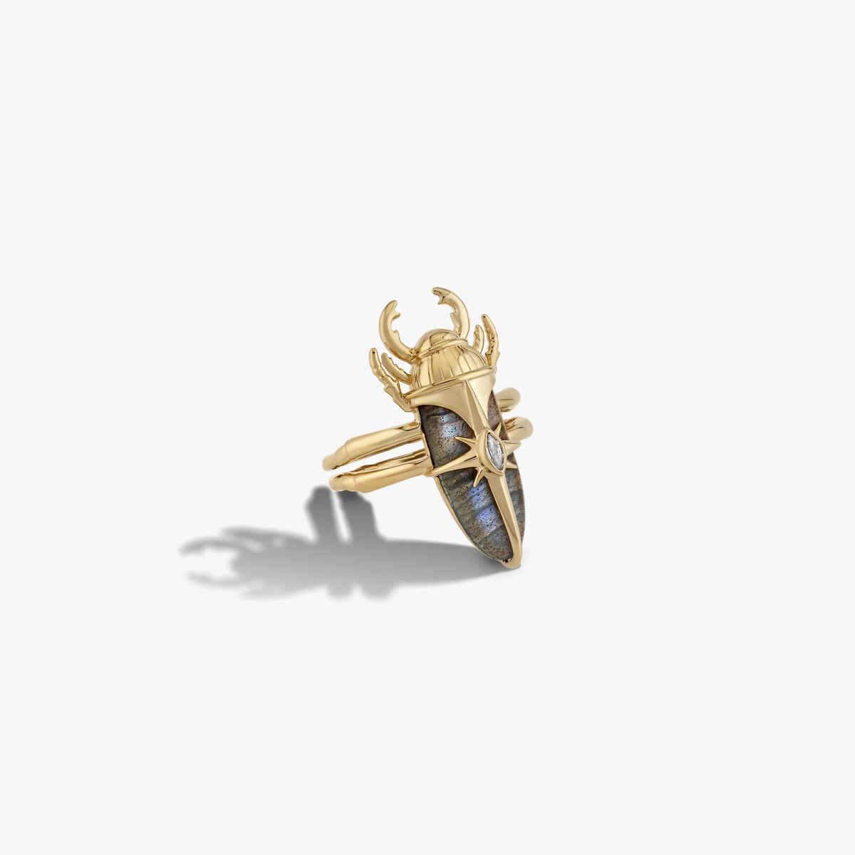 Labradorite Beetle Ring