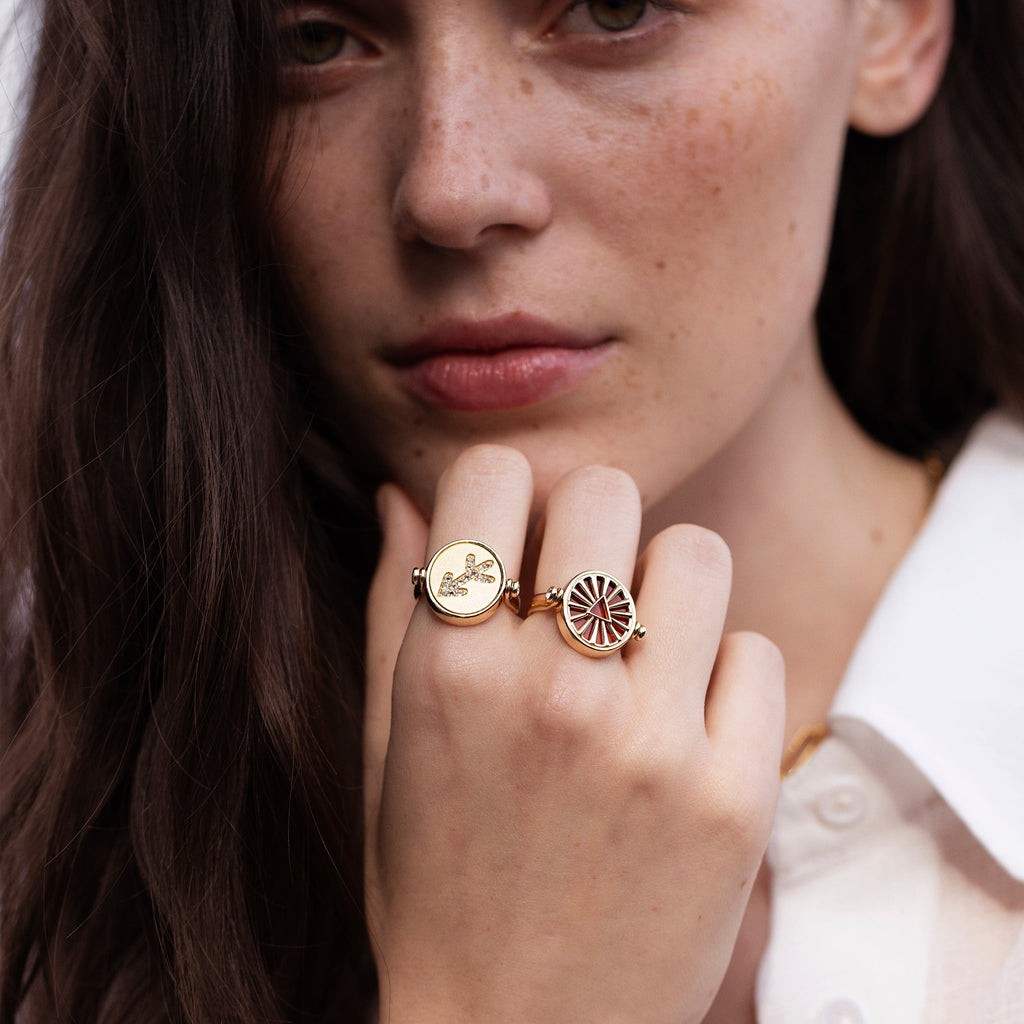 Sagittarius & Fire Flip Ring