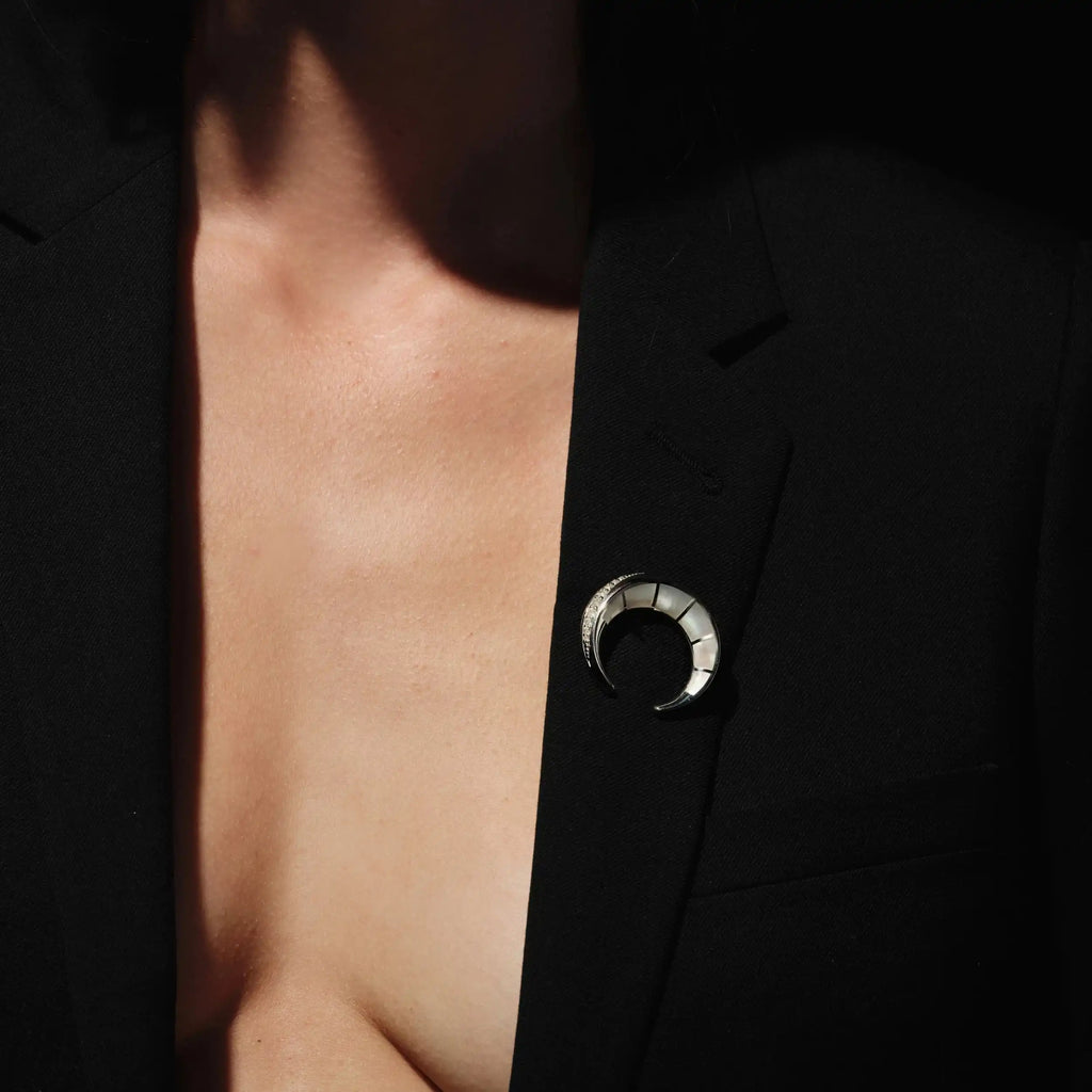 Crescent Moon Brooch