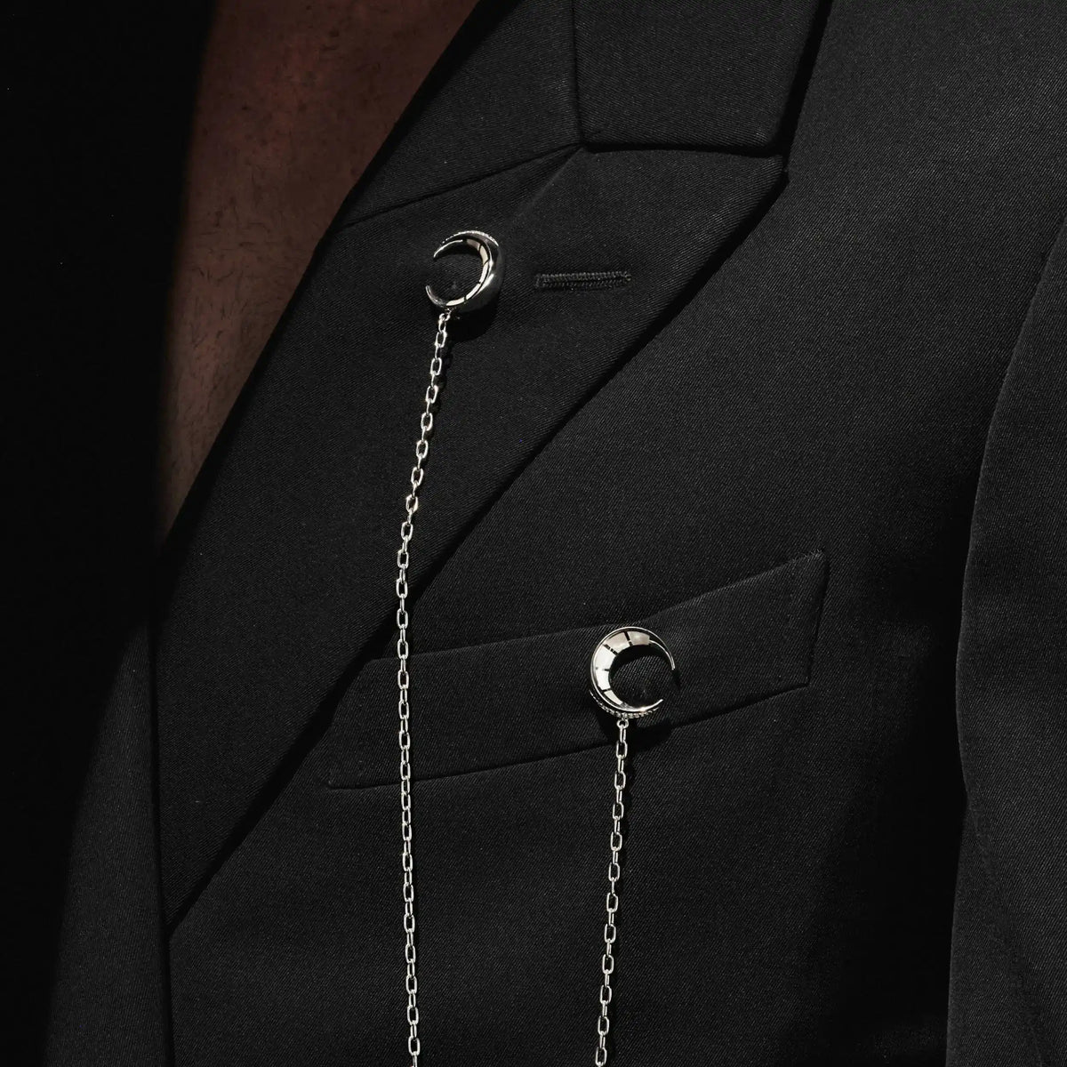 Double Crescent Moon Brooch