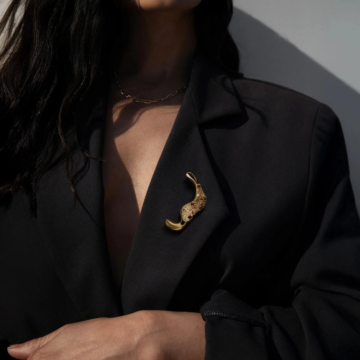 Encrusted Abstract Brooch