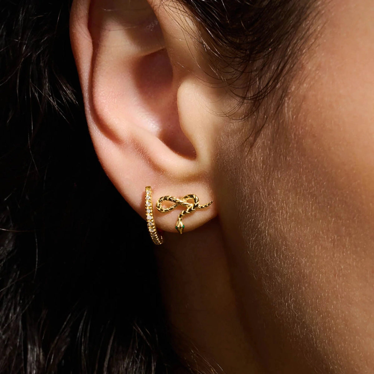 Diamond Huggie Earrings